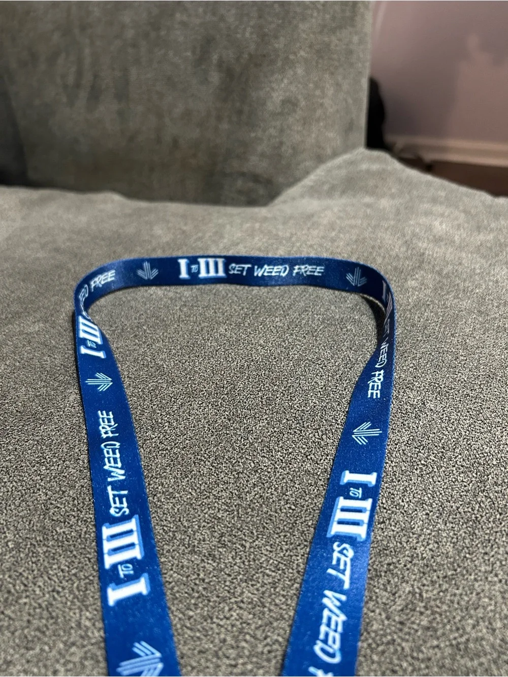 NEW- Blue Branded Lanyard with Clip - Unisex- “set weed free”